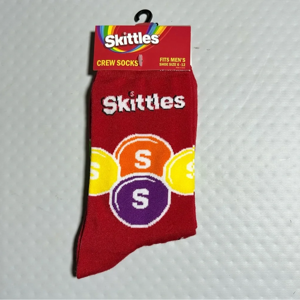 2 pack Skittles‎ and MMs Crew Socks Bundle Mens Shoe Size 6-12 Candy 2 pack NWT